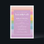 Invitation Bright Pastel Stripe Rainbow violet Bat mitzvah<br><div class="desc">Bright Pastel Stripe Arc-en-ciel Purple Bat mitzvah Invitation</div>