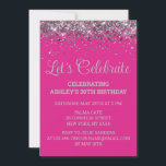 Invitation Bright Pink and Silver Glitter 30th Birthday Party<br><div class="desc">Customized Glitter Invite Custom 35th,  30th Birthday Party invitation Thirty,  Let's celebrate digital Any Age,  Instant download Forty Fifty Sixty,  Personalized 21st 40th 50th 60th,  Elegant Milestone template Sweet 16,  Custom 18th Glam Golden Confetti,  Adult Calligraphy Modern Stylish script,  Chic trendy simple for her,  Bling 16th quinceanera 15th celebration</div>