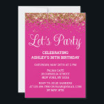 Invitation Bright Pink Gold Parties scintillant 30e anniversa<br><div class="desc">Bright Pink Gold Parties scintillant Invitation,  30ème invitation Anniversaire Faisons la fête,  modèle numérique Trente ans,  Téléchargement instantané Quarante Cinquante Soixante,  Personnalisé 21ème 40ème 60ème,  Élégant Milestone Celebrate Sweet 16,  Personnalisé 18ème Glam Golden Confetti,  Calligraphie Adulte Moderne Stygraphie script,  Chic tendance simple pour elle,  Bling 16e quinceanera 15e célébration</div>