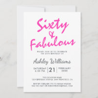 Bright Pink Quarty Fabulous | 60e fête d'anniversa