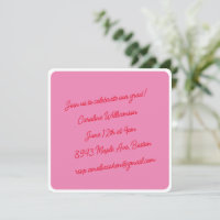 Bright Pink Rouge Script Minimaliste Parti de Grad