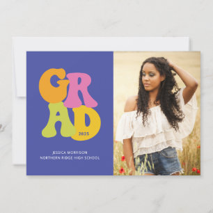 Invitation Bright Retro Design 2023 Photo Graduation Party