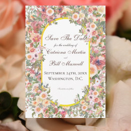 Invitation Bright Romantic Garden Save the Date Card