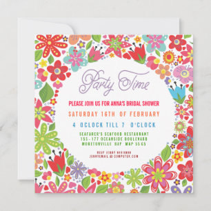 Invitation BRIGHT SPRING FLORAL BRIDAL SHOWER Invite