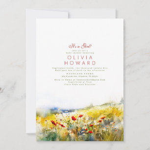 Invitation Bright Summer Fleurs sauvages Boho Baby shower