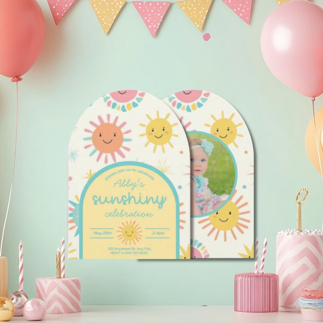 Invitation Bright Sunshiny Day Photo Anniversaire (Créateur téléchargé)