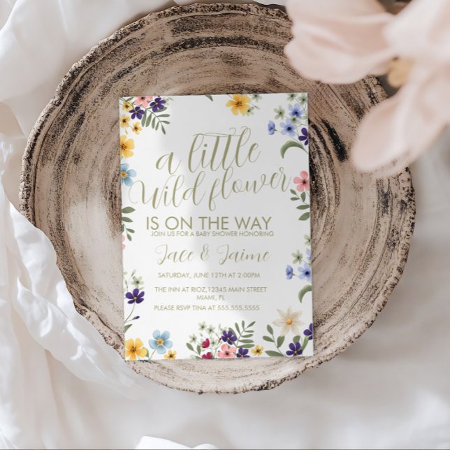Invitation Bright Wild Flowers Baby Shower  (Créateur téléchargé)