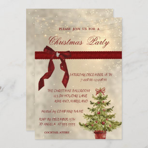 Invitation Brillant, Bow rouge, Tree Corporate Christmas Part