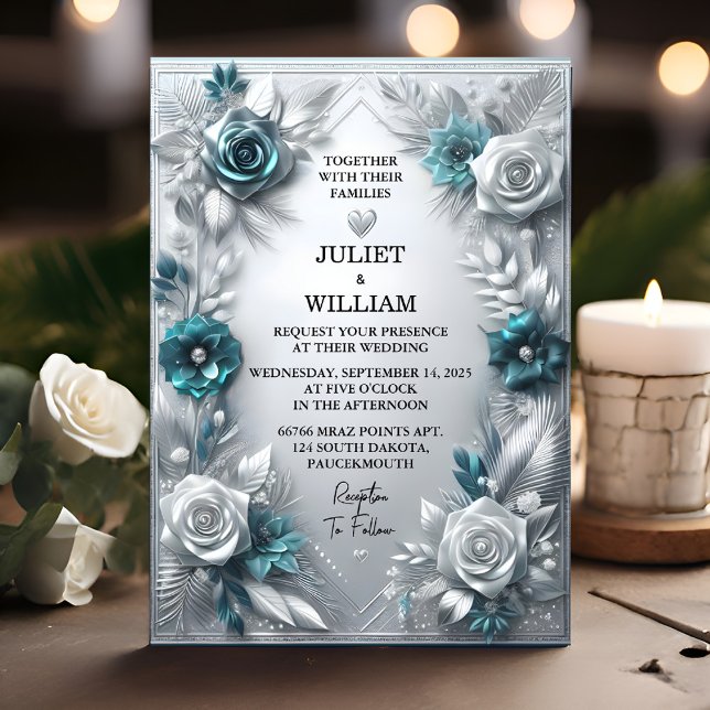 Invitation Brillant en métal brillant haut de gamme Mariage e (Créateur téléchargé)