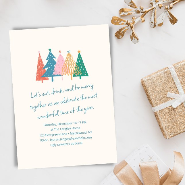Invitation Brillant Simple Joyeux Noël Fête  (Créateur téléchargé)