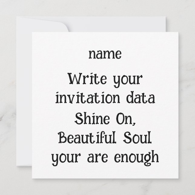 Invitation Briller de l'intérieur - Citation Céleste d'amour  (Dos)