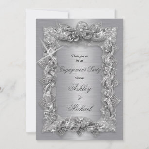Invitation briller mariage argent bijoux en feuille de diaman