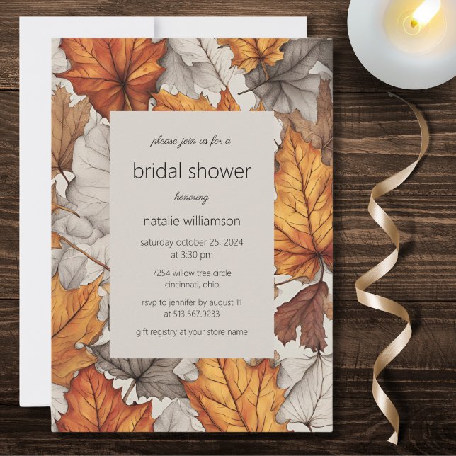 Invitation Brilliant Feuilles D'automne Baby Shower  (Créateur téléchargé)