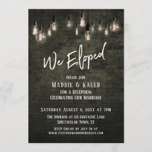 Invitation Brique industrielle avec lumières d'Edison, nous n