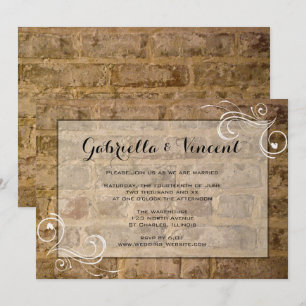 Invitation Briques industrielles chic avec Mariage à perches