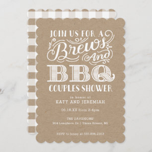 Invitation Bris et BBQ Couples Douche sur Kraft