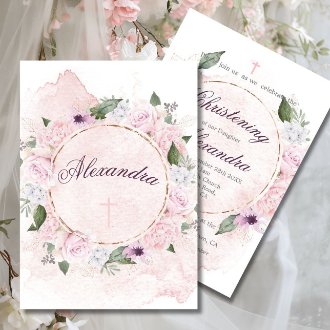 Invitation Briser Floral Rose Roses Wreath (Créateur téléchargé)