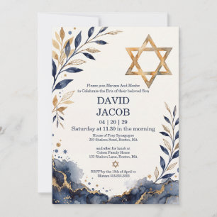 Invitation Brit Milah Nomination d'un bébé garçon juif Étoile