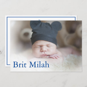 Invitation Brit Milah Photo Baby Boy Hébreu Juif
