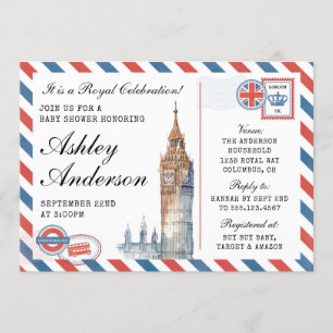 Invitation britannique de baby shower de Londres