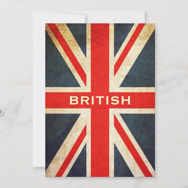 Invitation britannique Grunge Union Jack (Vertical (Devant)