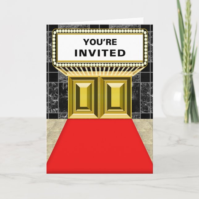 Invitation Broadway Marquee Red Carpet Vous êtes invité (Devant)