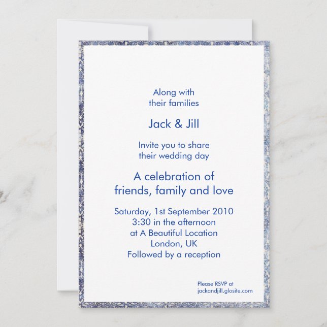 Invitation Broderie 13x18 cm (Devant)