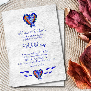 Invitation Broderie rustique colorée Art Mariage mexicain
