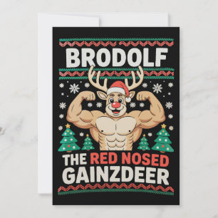 Invitation Brodolf nez rouge Gainzdeer Renne Noël Gym