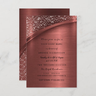 Invitation Bronze Burgund Parties scintillant sucré 16ème ann
