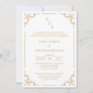 invitation bronze et or minimaliste invitation