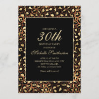 Bronze Gold Black Leopard 30e fête d'anniversaire