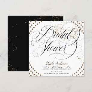 Invitation Bronze Noir Moderne Chic Fiançailles Réception de