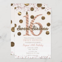 Bronze Rose Pois Gold Sweet 16 Anniversaire