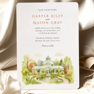 Invitation Brooklyn Botanic Garden Mariage d'aquarelle