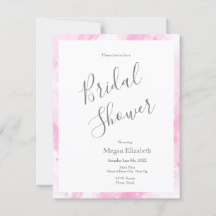 Invitation Brosse Abstraite rose douce