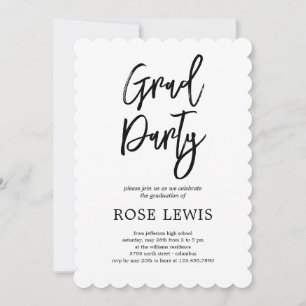 Invitation Brossé Charm Graduation Party