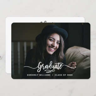 Invitation Brossé Moderne Partie de Graduation Script