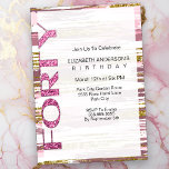 Invitation Brosse rose et or moderne Stroke 40e anniversaire<br><div class="desc">Brosse rose, blanche et or moderne Parties scintillant rose 40e anniversaire pour les femmes. Il Est Facile De Modifier L'Exemple De Texte En Cliquant Sur Personnaliser. Cliquez Sur Personnaliser Pour Modifier Le Type De Police, La Couleur De Police, La Taille De Police Ou Pour Ajouter/Supprimer/Modifier Le Texte Ou Les Éléments...</div>