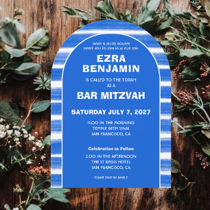 Invitation Brosse Tracée Barre personnalisée Bat mitzvah Arch