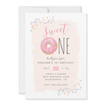 Brouiller | Doughnut rose saupoudrer doux 1er anni