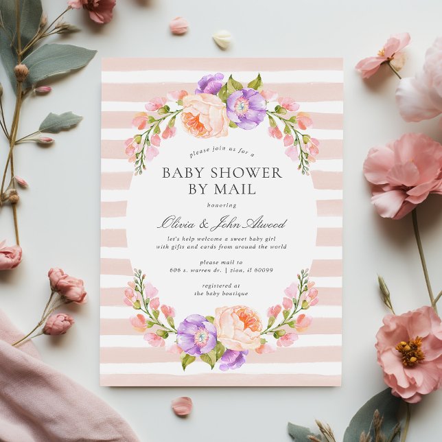 Invitation Brouiller la bande et le Baby shower de fleurs par (Créateur téléchargé)