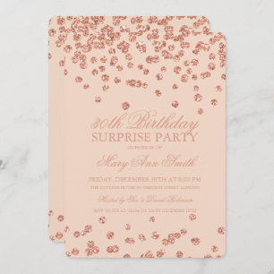 Invitation Brouillon de la Parties scintillant d'or Rose surp