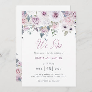 Invitation Broussette violette Mariage floral