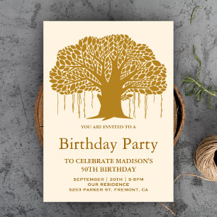 Invitation Brown Banyan Tree fête d'anniversaire