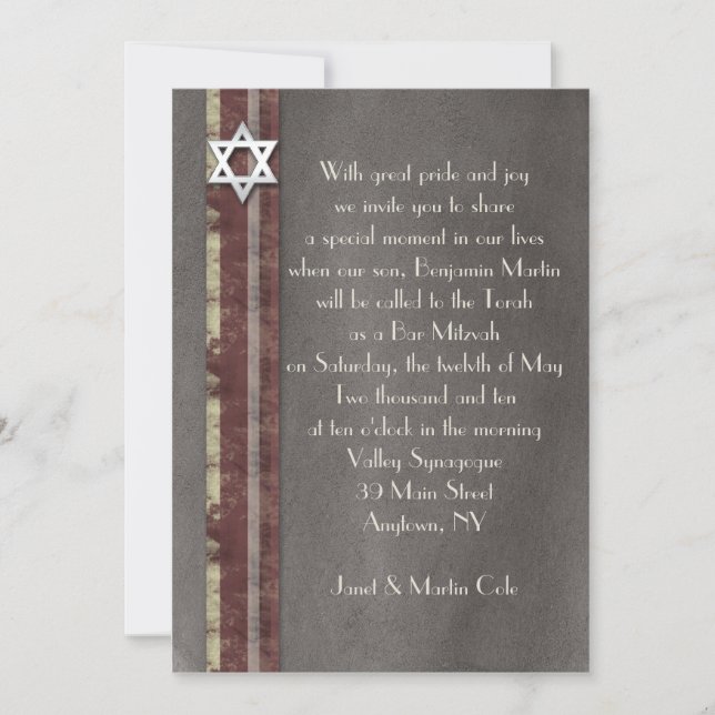 Invitation Brown Bar Mitzvah (Devant)
