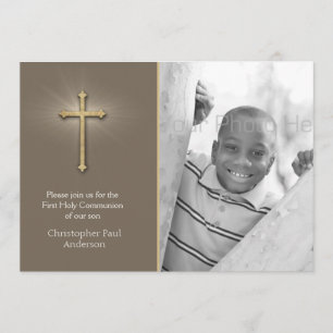 Invitation Brown, Croix d'Or, Photo religieuse