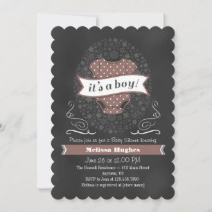 Invitation Brown du Baby shower de tableau de bord