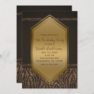 Invitation Brown Gold Zebra Imprimer Anniversaire Fête N'impo