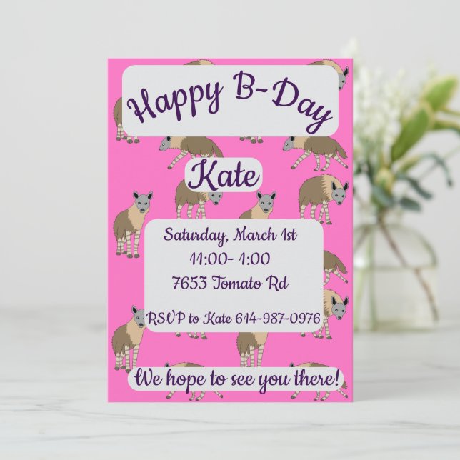 Invitation Brown Hyenas Happy Birthday (Debout devant)